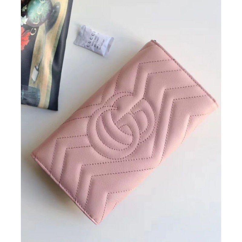 GG Marmont continental wallet 443436 Pink