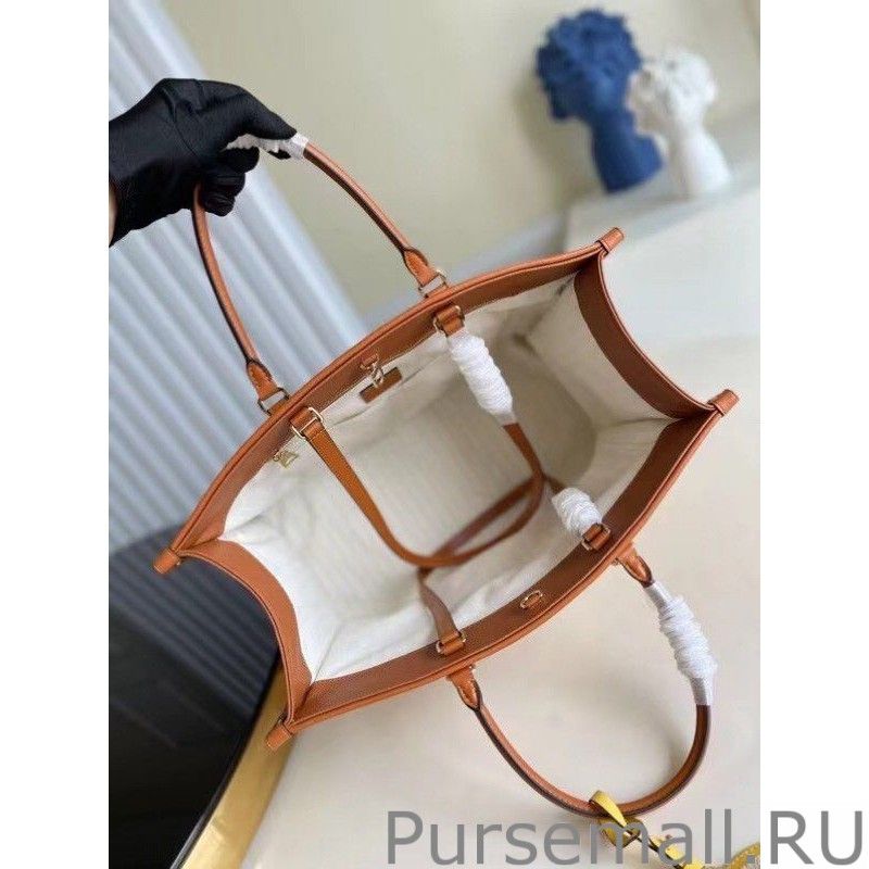 OnTheGo GM Bag In Raffia With Brown M57644