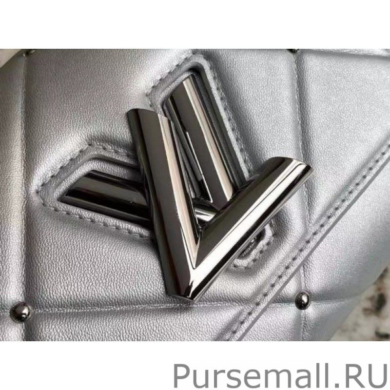 Twist PM Bag In Silver Lambskin M59031