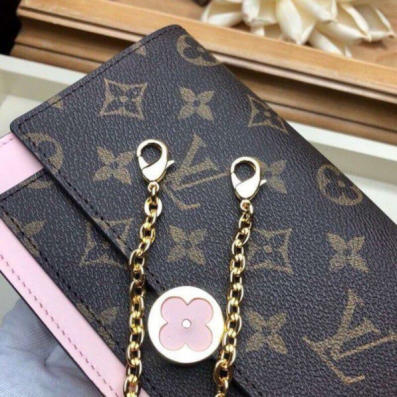 Flore Chain Wallet Monogram Canvas M67405 Pink