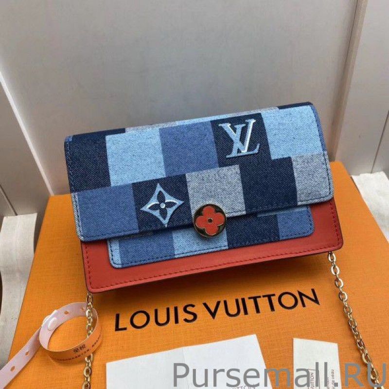 Flore Chain Wallet Monogram Denim M69036