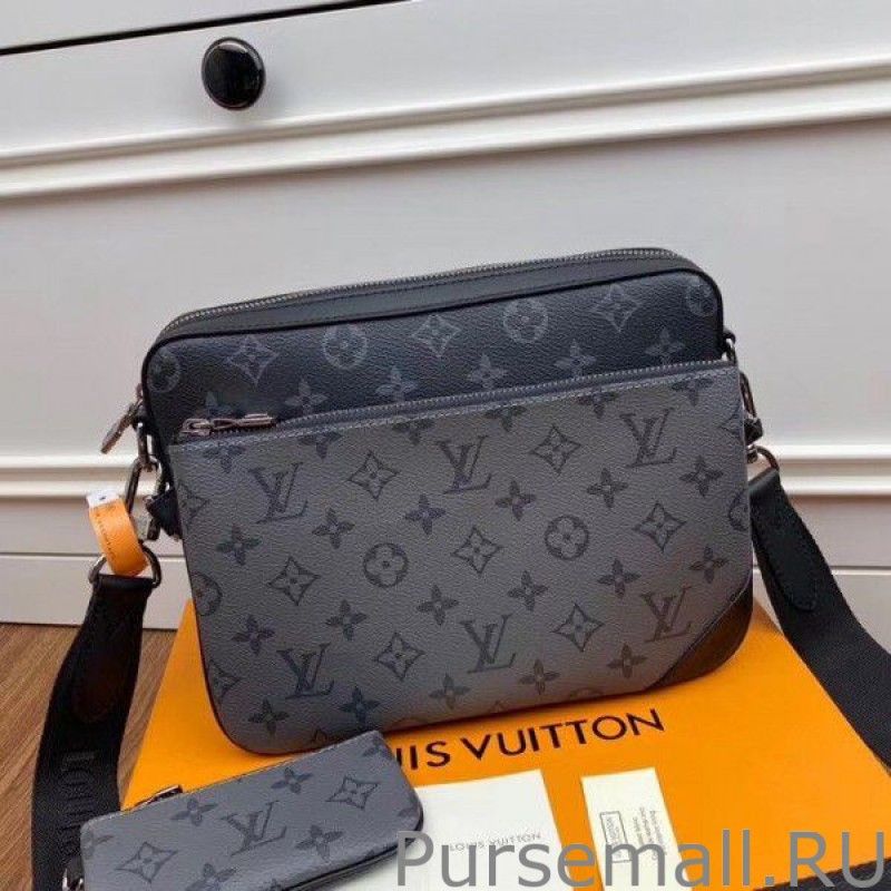 Trio Messenger Bag Monogram Eclipse Canvas m69443