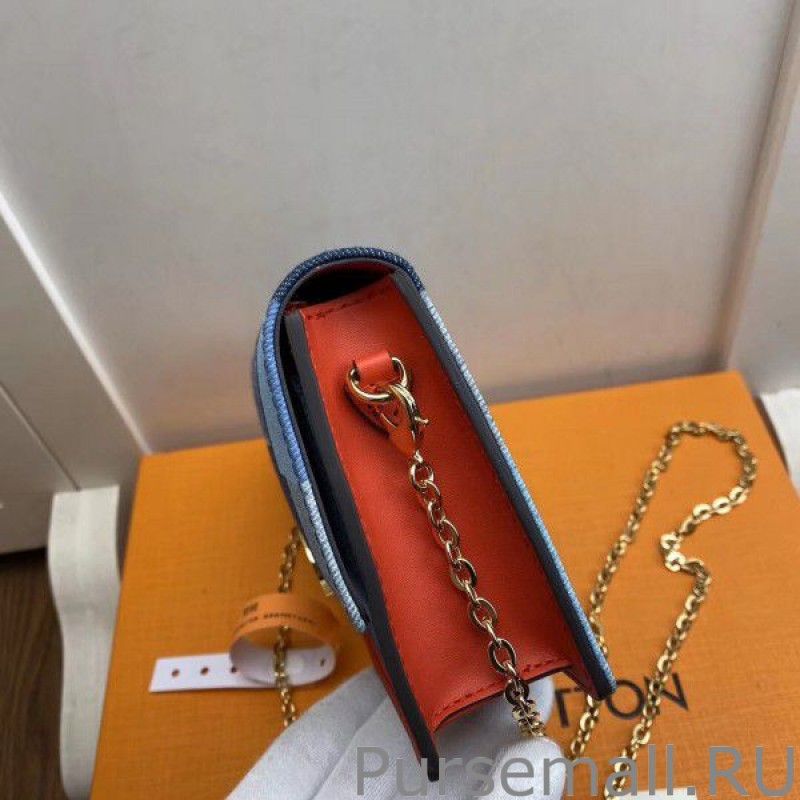 Flore Chain Wallet Monogram Denim M69036