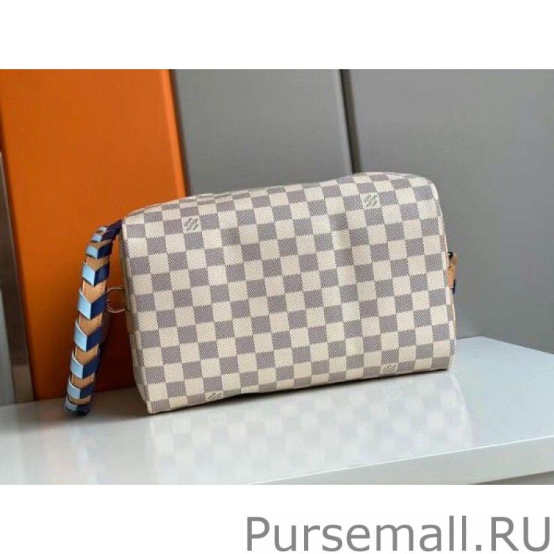 Damier Azur Speedy Bandouliee 30 With Braided Strap N50054