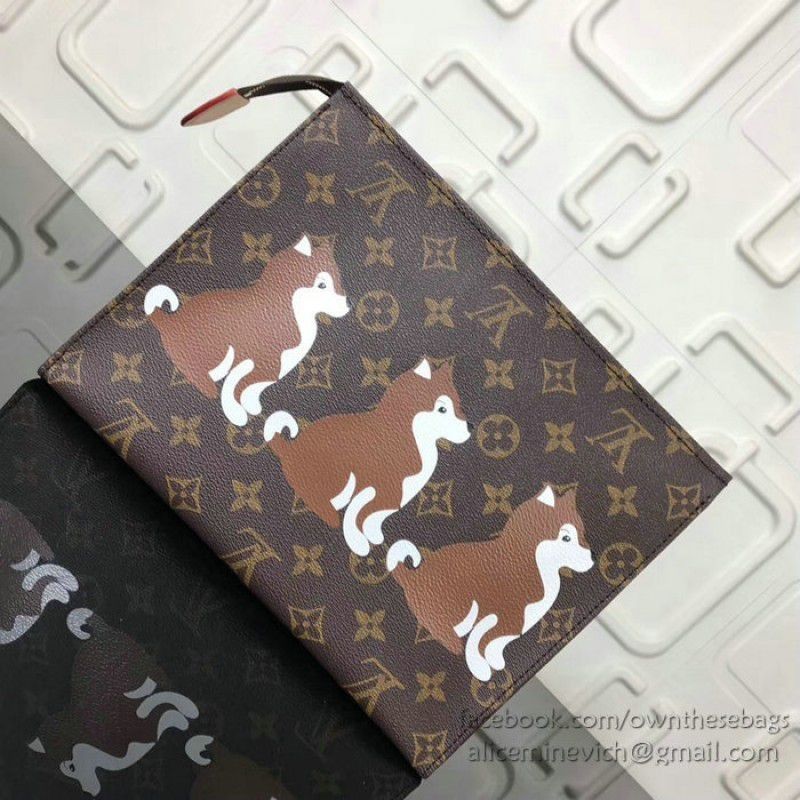 Dog Print Pochette Voyage MM M61692