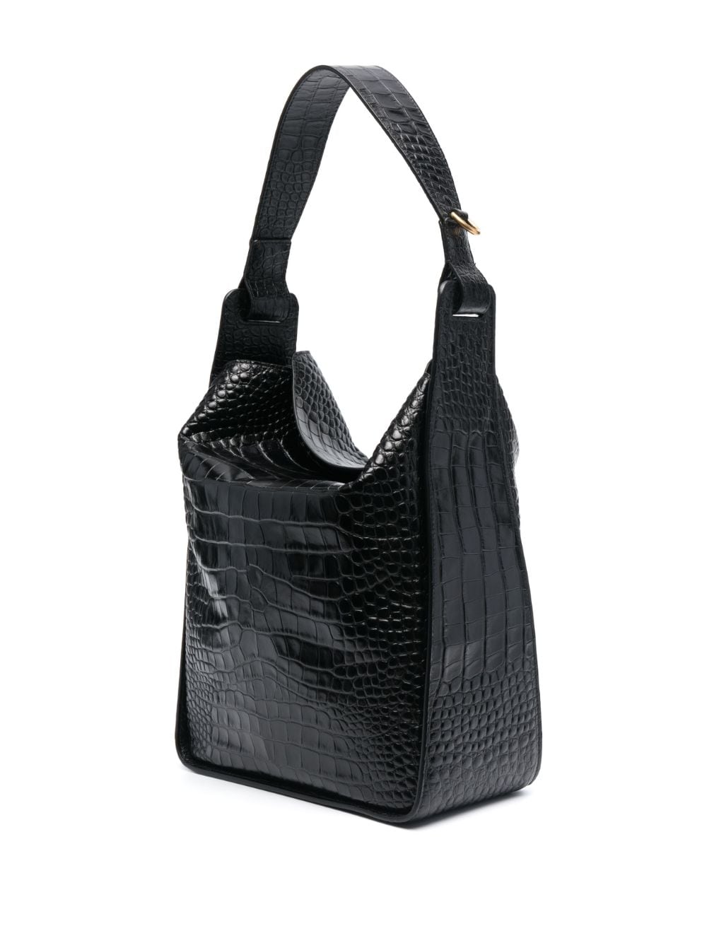 Ba*len*cia*ga xx flap crocodile embossed leather shoulder bag