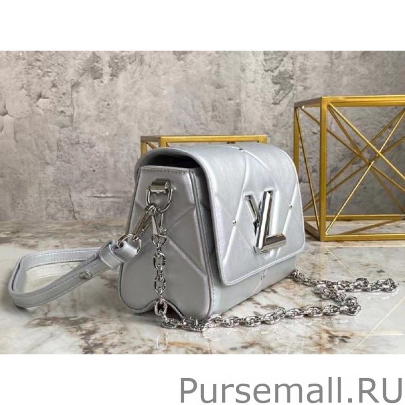 Twist PM Bag In Silver Lambskin M59031