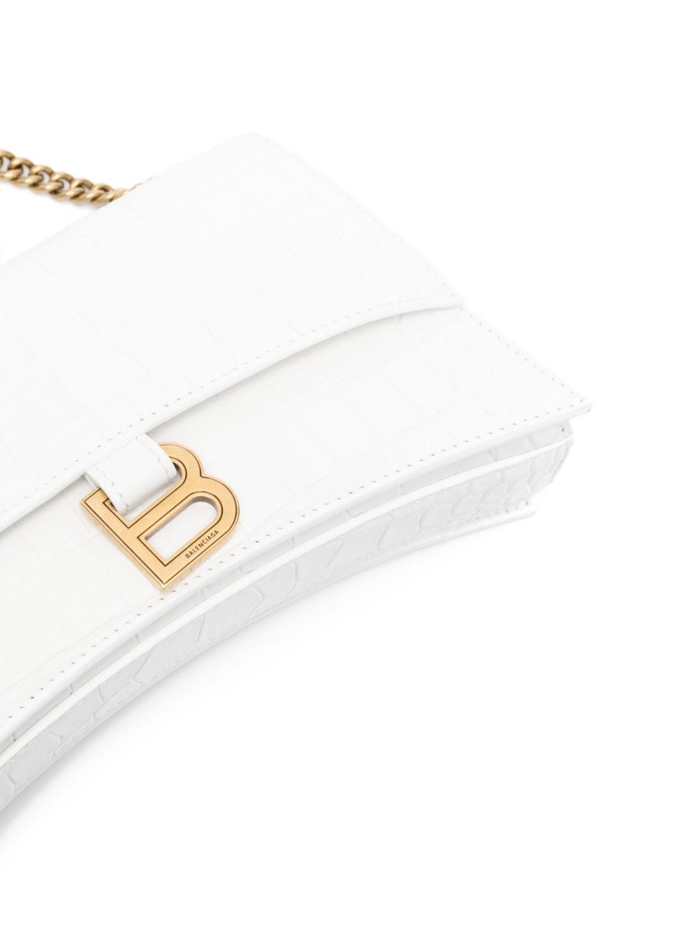 Ba*len*cia*ga crush crocodile-embossed shoulder bag
