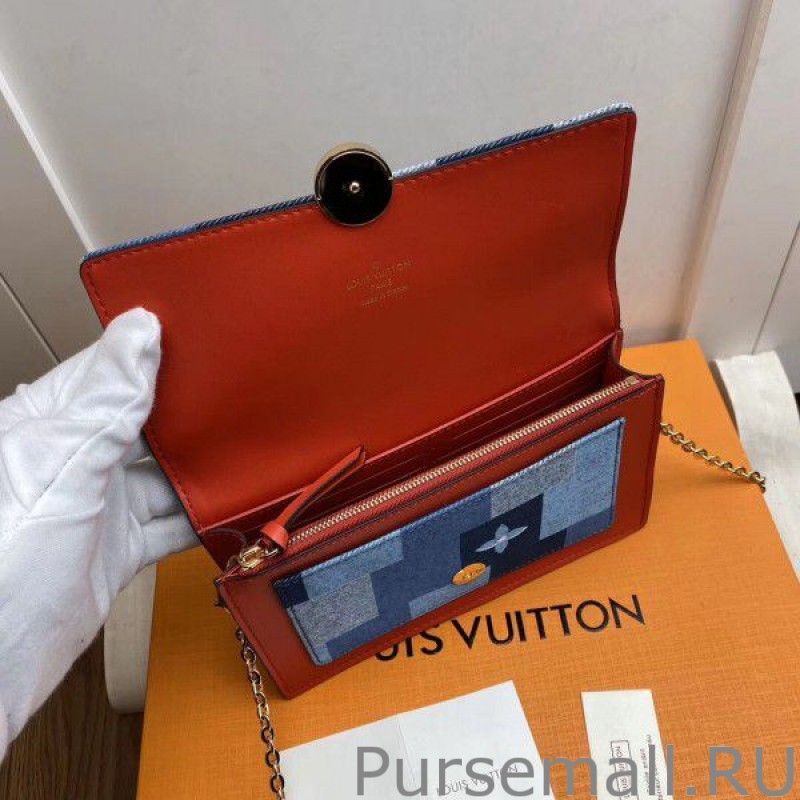 Flore Chain Wallet Monogram Denim M69036