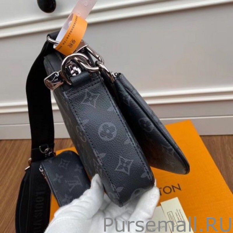 Trio Messenger Bag Monogram Eclipse Canvas m69443