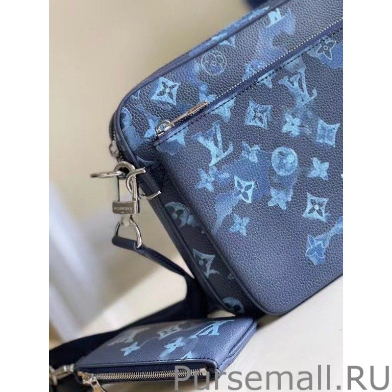 Trio Messenger Bag Ink Watercolor M57840