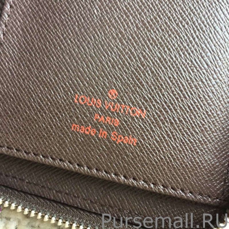 Zippy Wallet Vertical Damier Ebene Canvas N61207