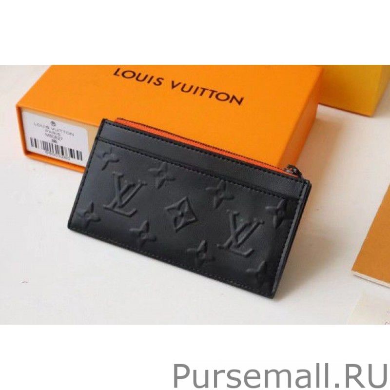 Coin Card Holder Monogram Leather M80827