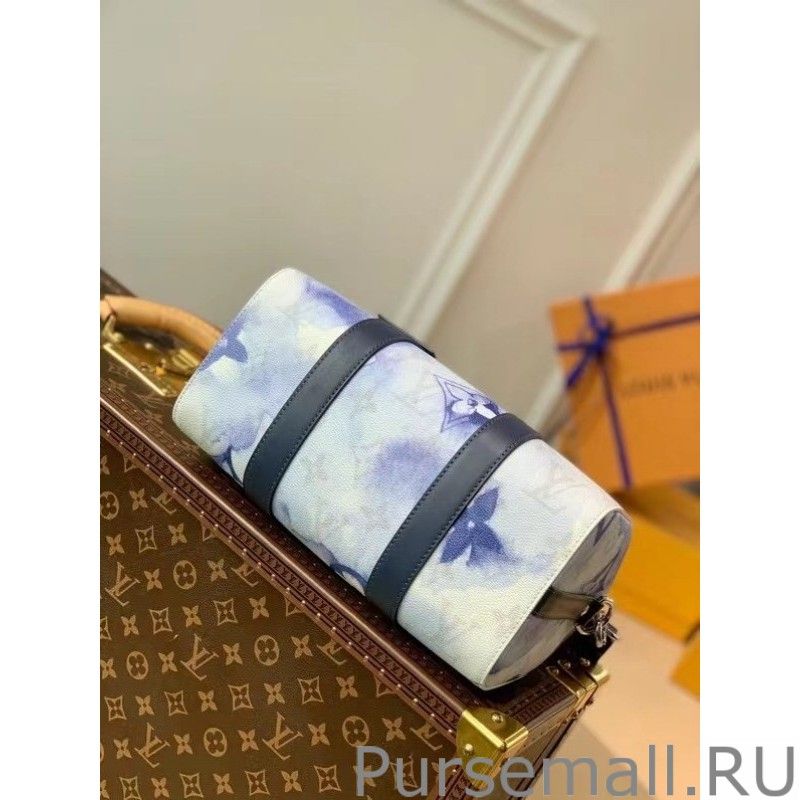 City Keepall Bag Monogram Watercolor Blue M45757