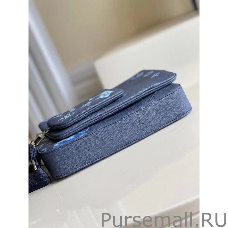 Trio Messenger Bag Ink Watercolor M57840