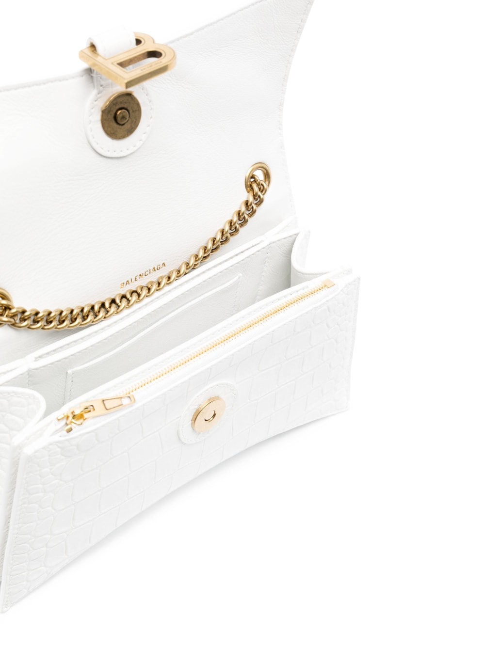 Ba*len*cia*ga crush crocodile-embossed shoulder bag