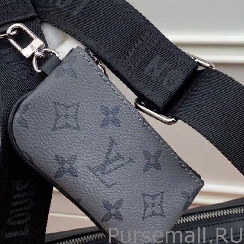 Trio Messenger Bag Monogram Eclipse Canvas m69443