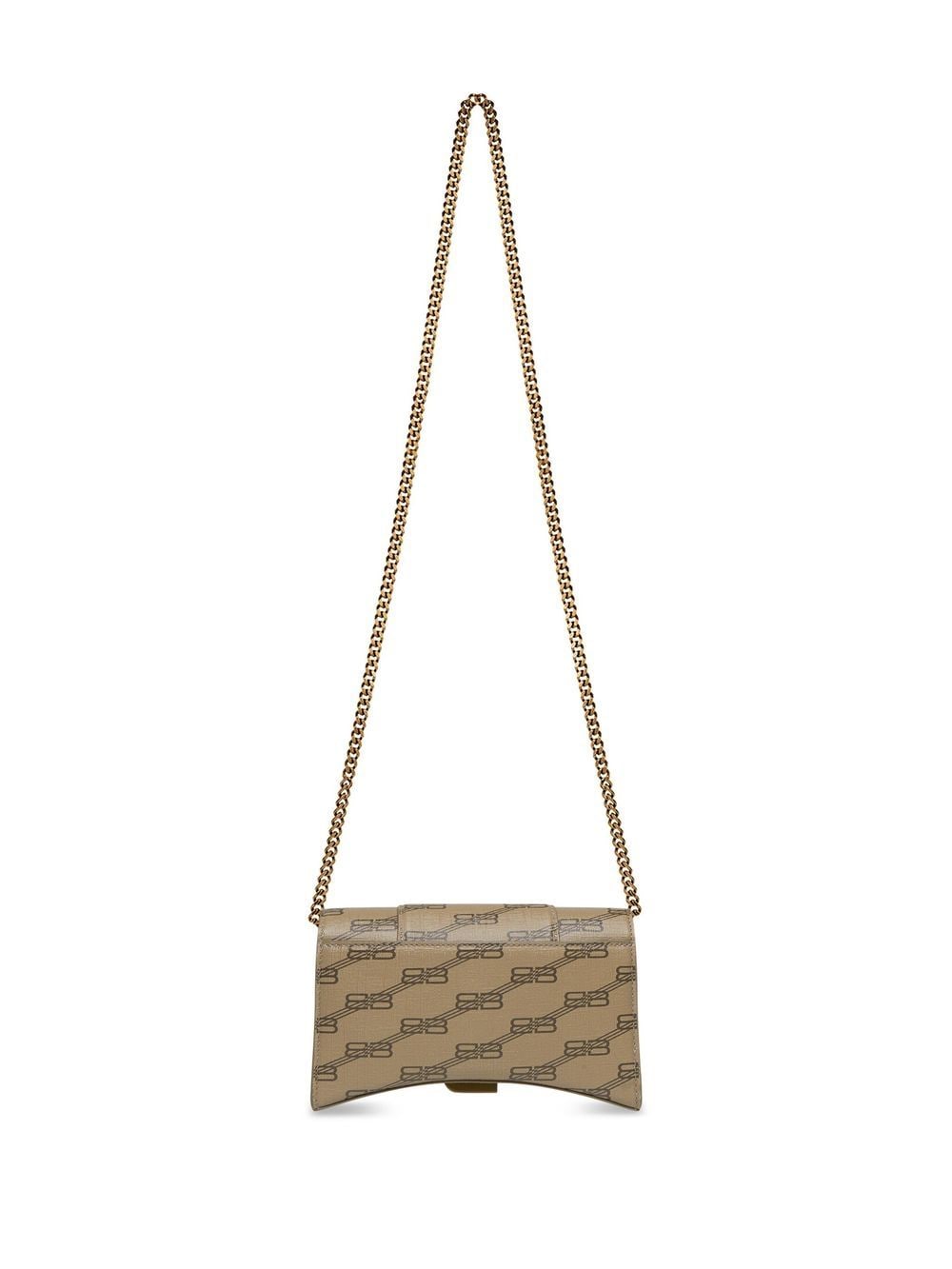 Ba*len*cia*ga hourglass bb-monogram wallet with chain