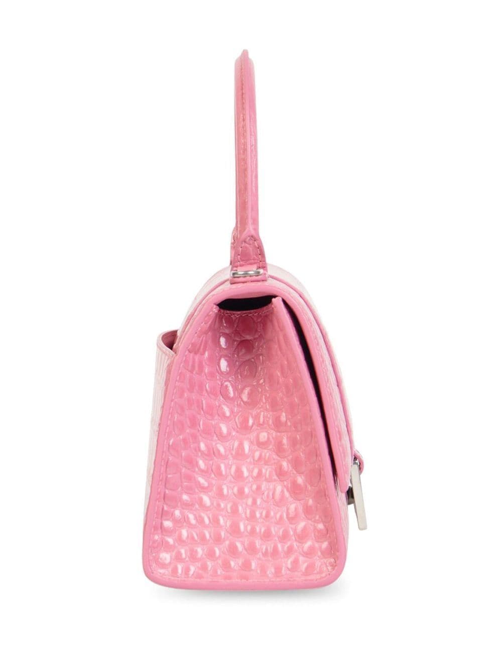Ba*len*cia*ga hourglass crocodile-embossed small handbag