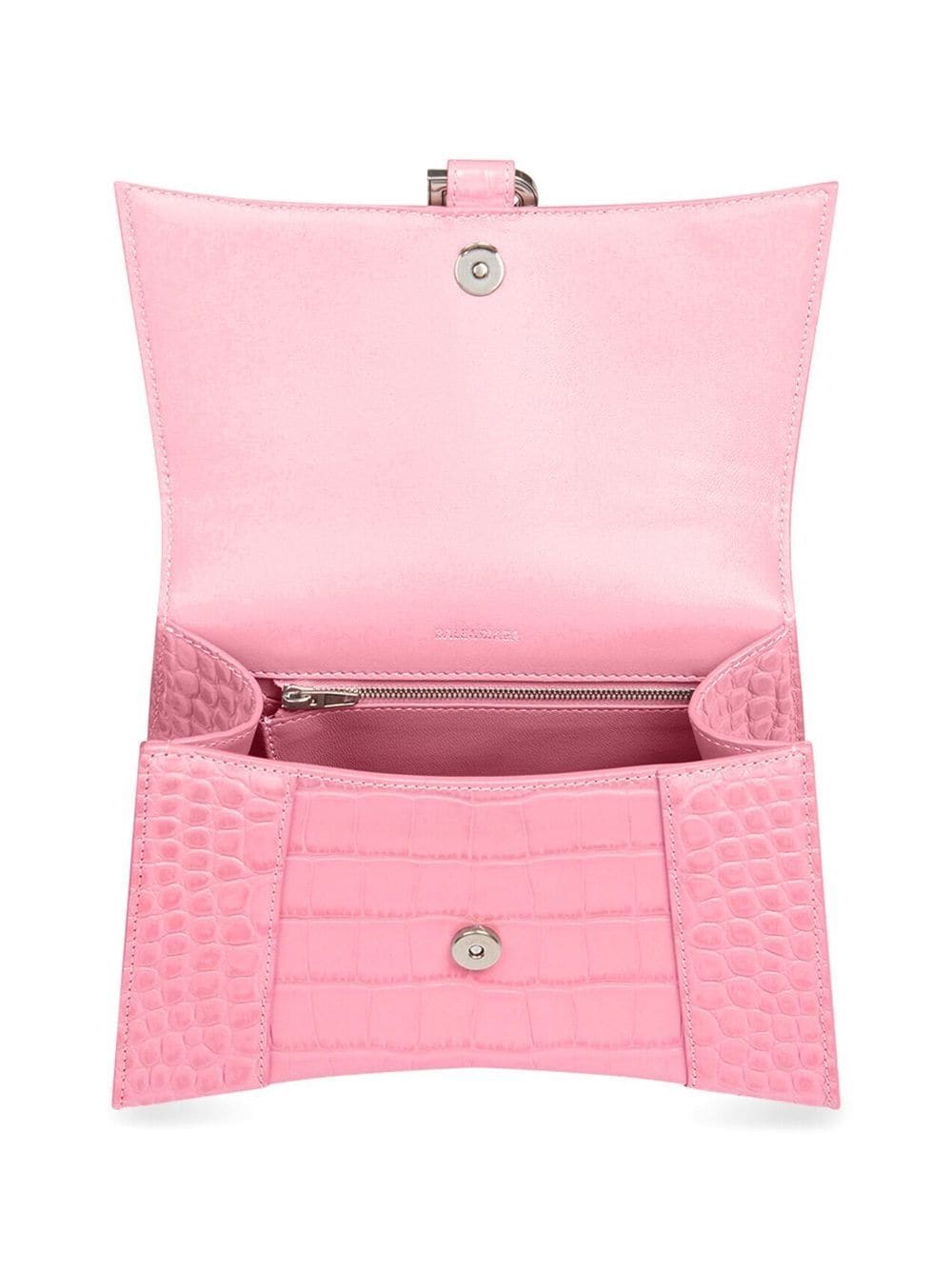 Ba*len*cia*ga hourglass crocodile-embossed small handbag