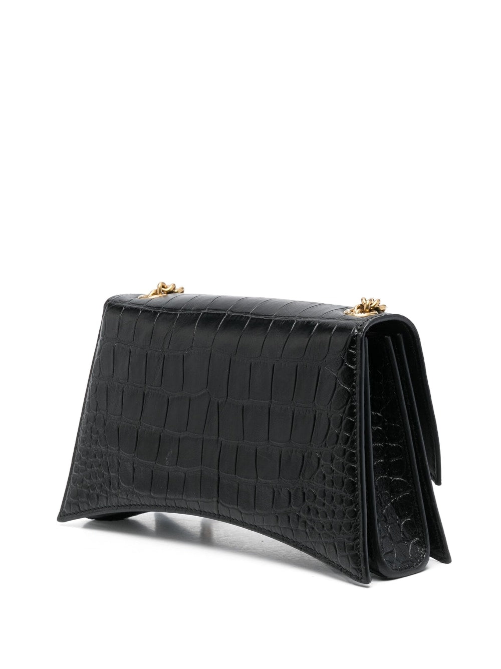 Ba*len*cia*ga crush crocodile-embossed shoulder bag