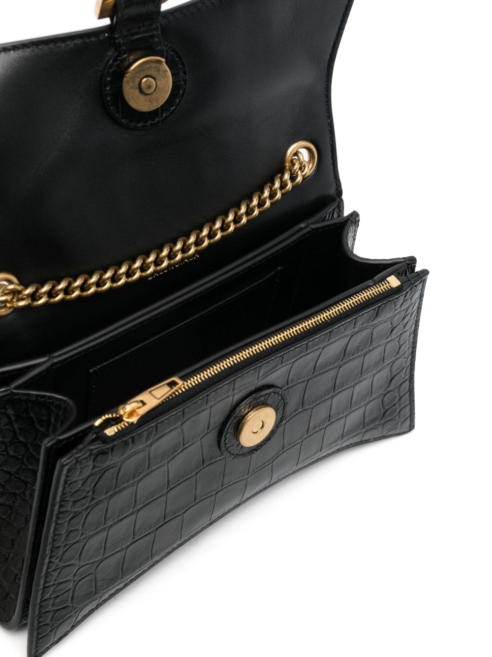 Ba*len*cia*ga crush crocodile-embossed shoulder bag