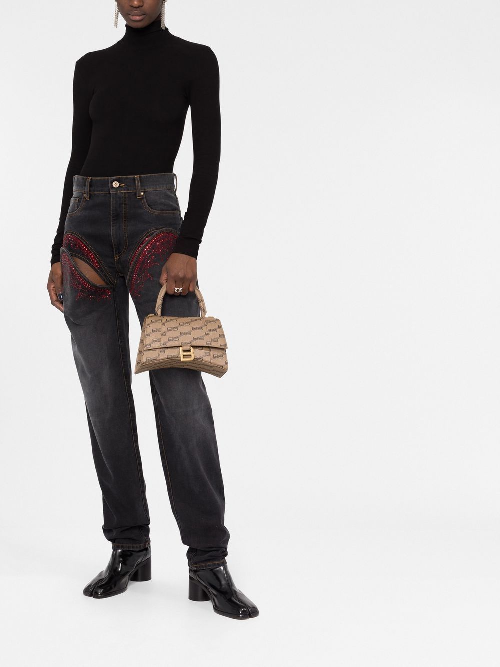 Ba*len*cia*ga hourglass bb monogram top-handle s tote bag