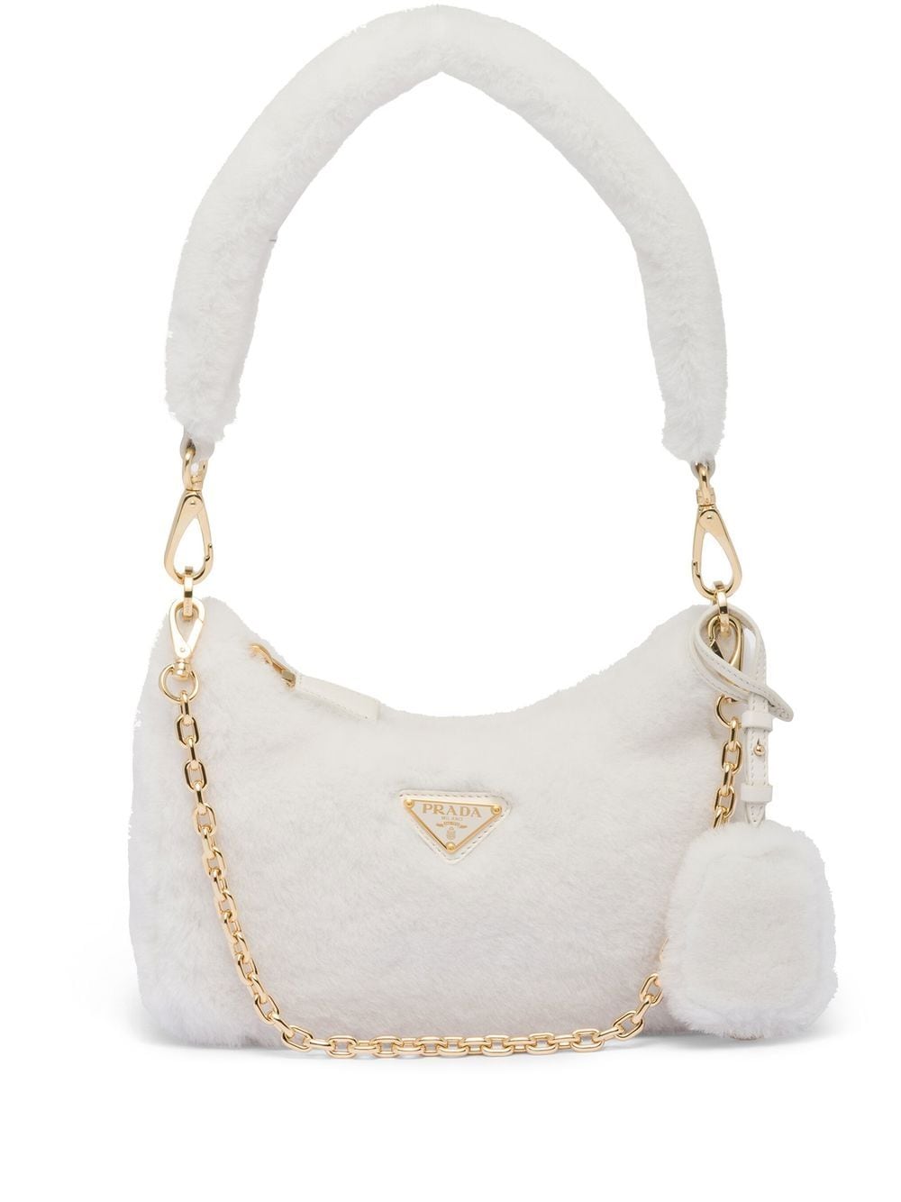 Pra*a re-edition shearling mini bag