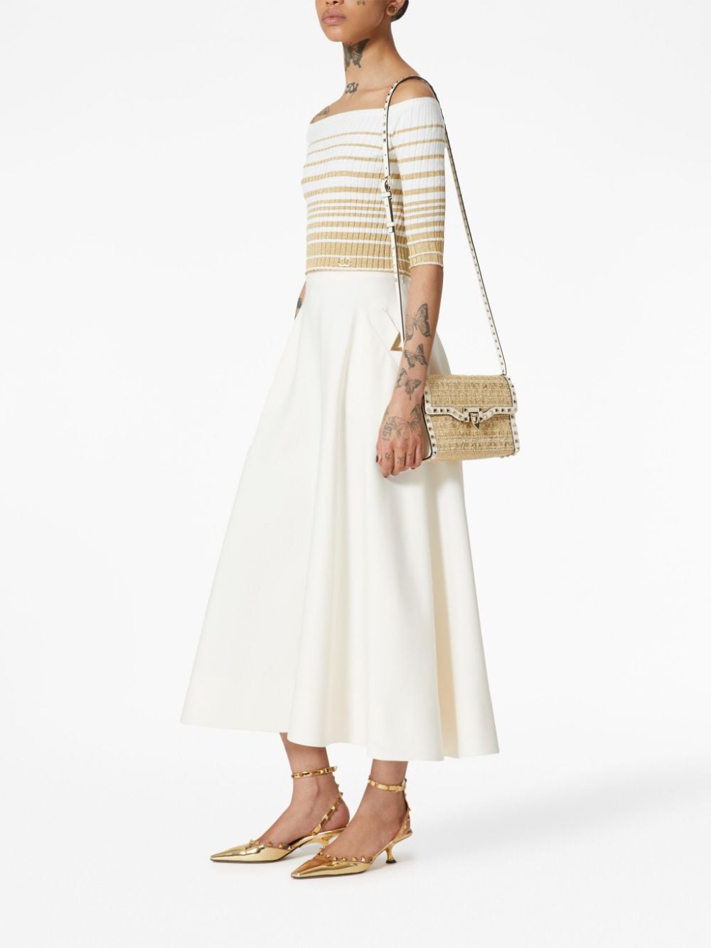 Valentino Garavani small Rockstud bouclé shoulder bag