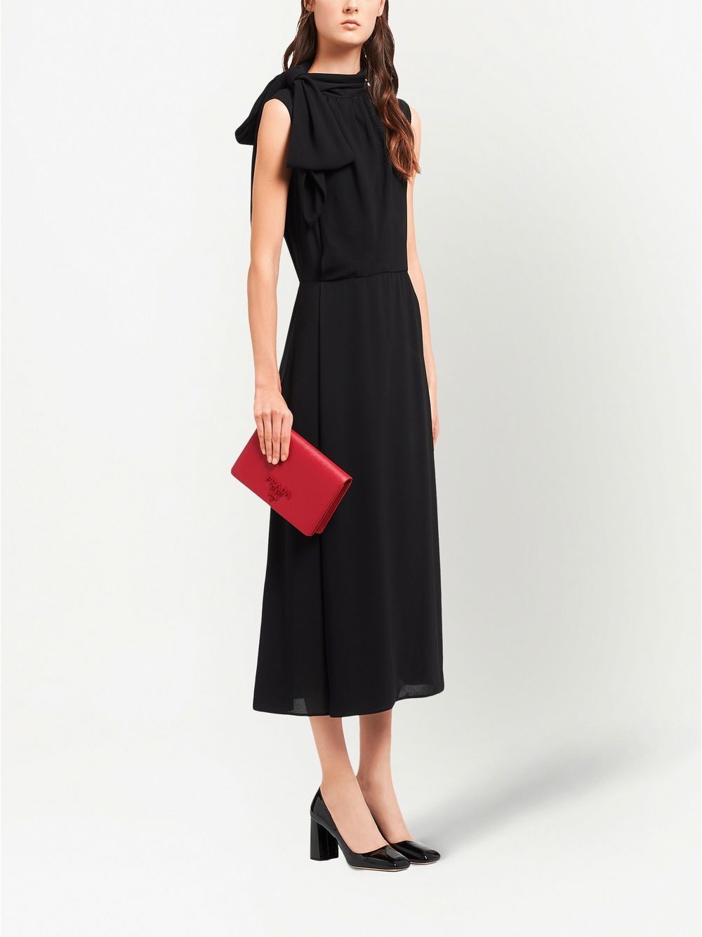 Pra*a logo-plaque saffiano leather mini bag