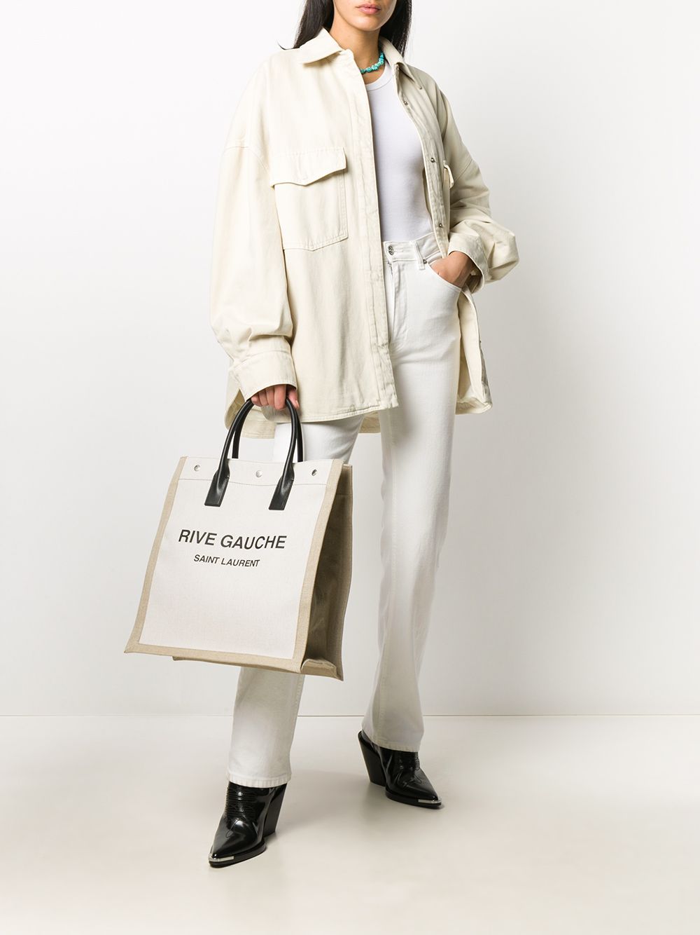 Saint Laurent logo-print tote bag
