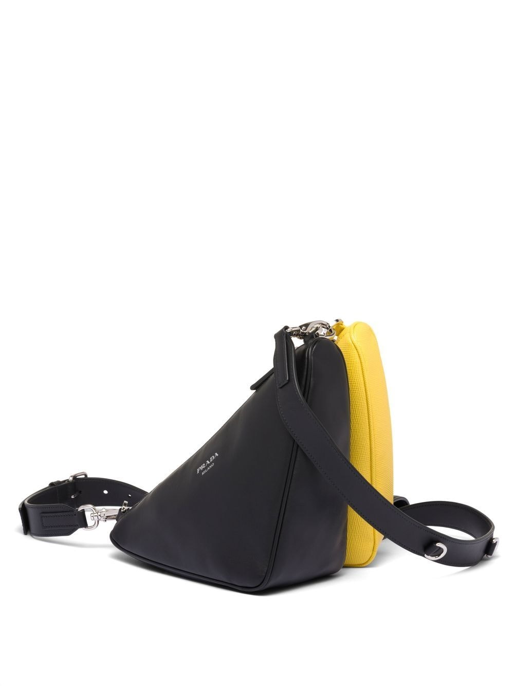 Pra*a triangle double messenger bag