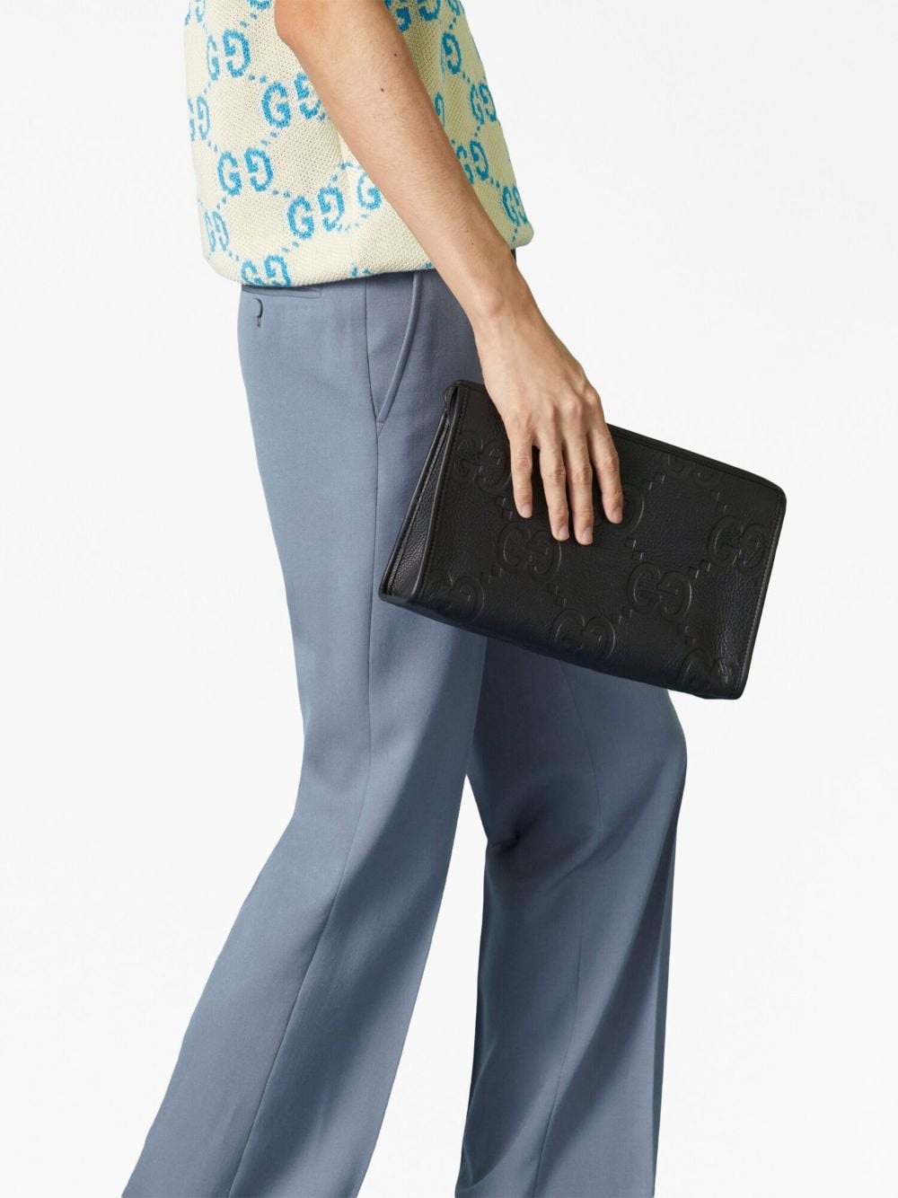 G*u*i jumbo gg leather pouch