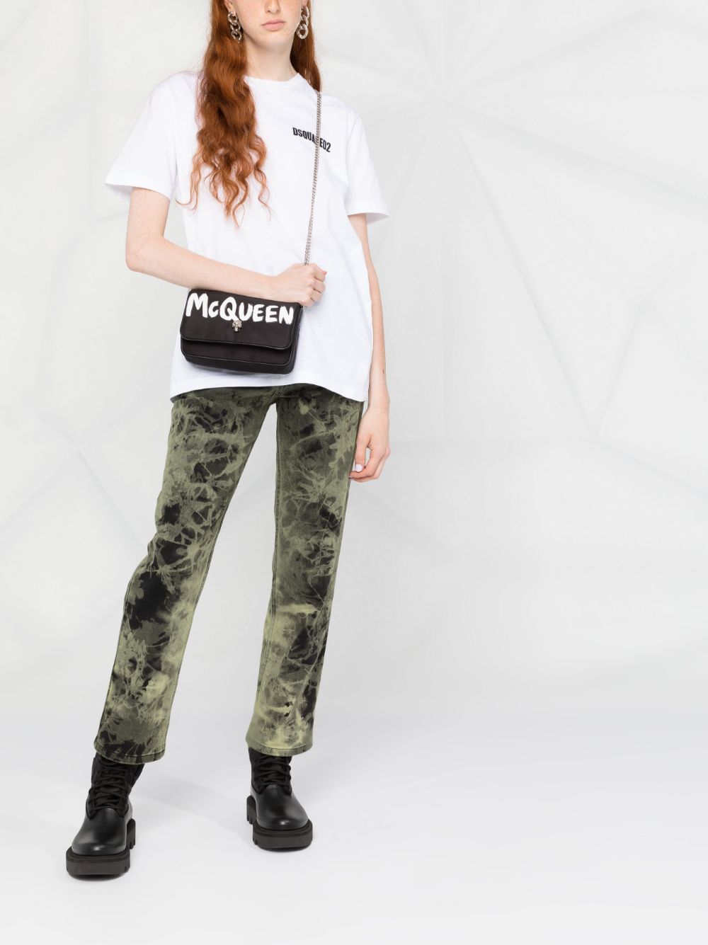Alexander McQueen logo-graffiti-print crossbody bag