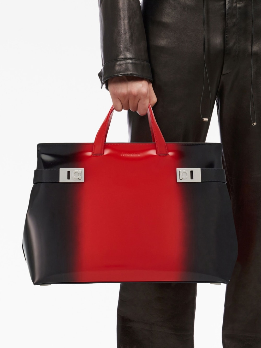 Ferragamo airbrush-effect leather tote