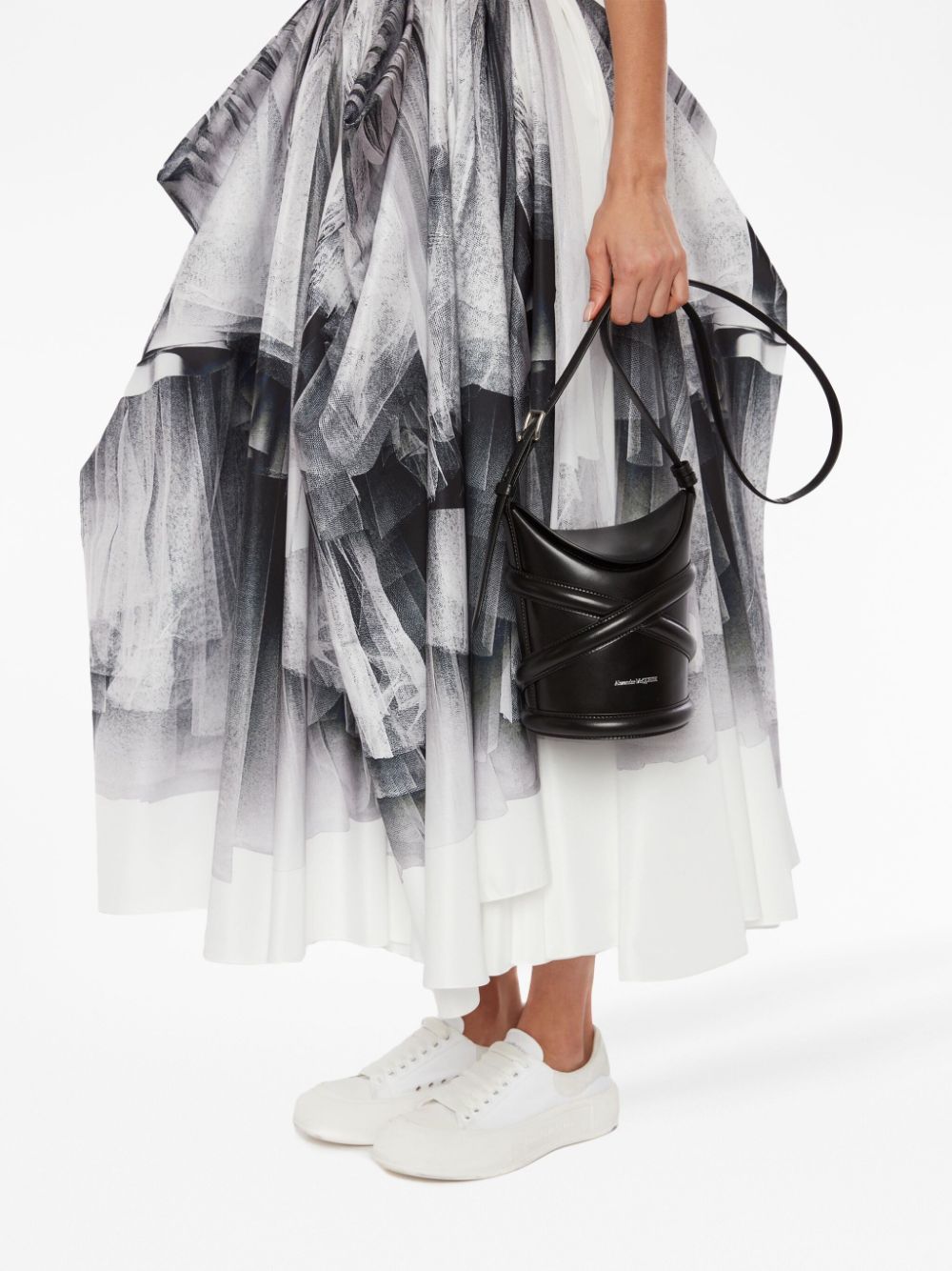 Alexander McQueen black the curve small leather cross body bag