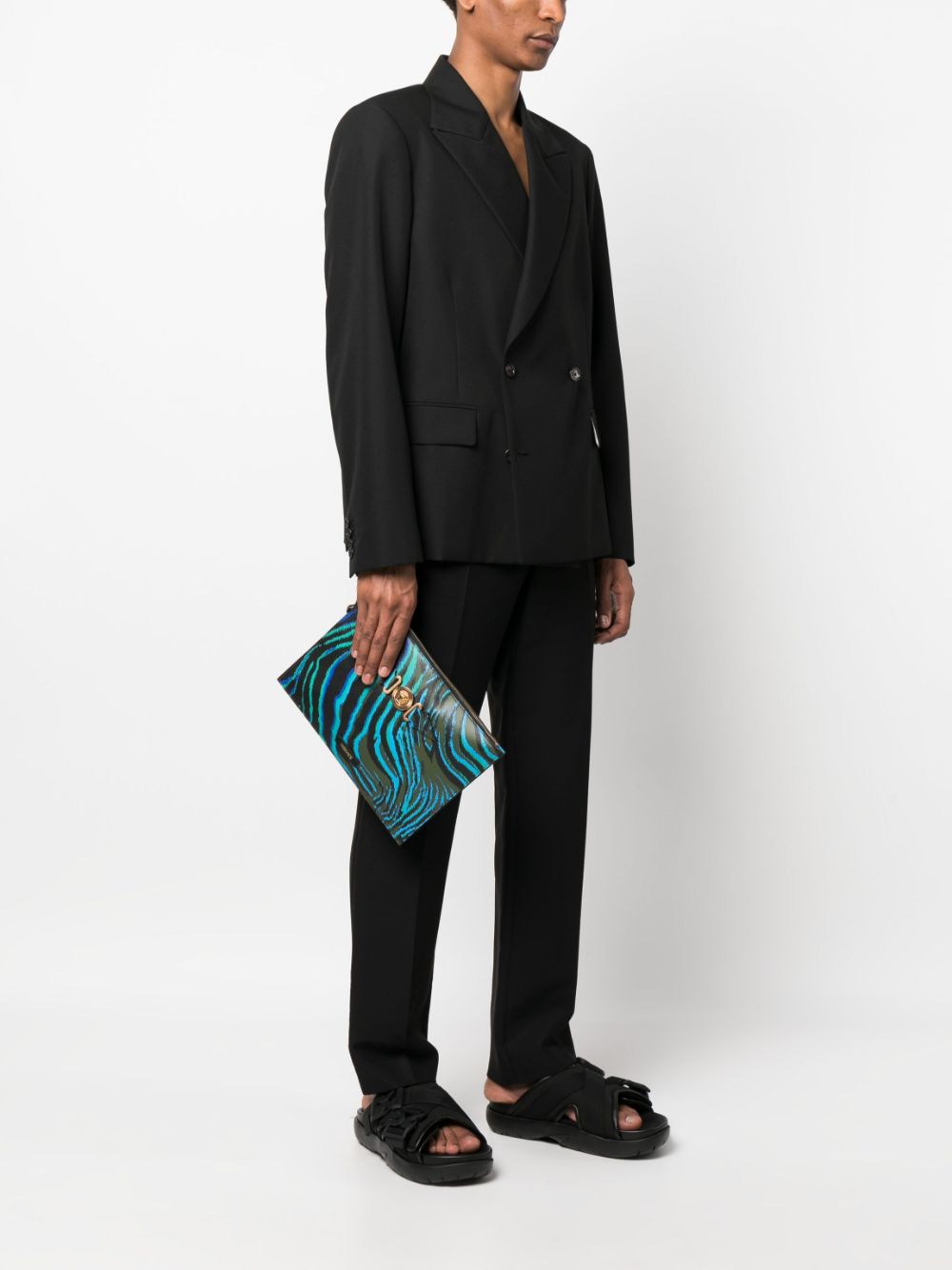 Versace zebra-print clutch bag