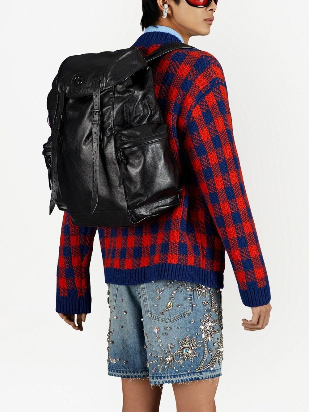 G*u*i double g leather backpack