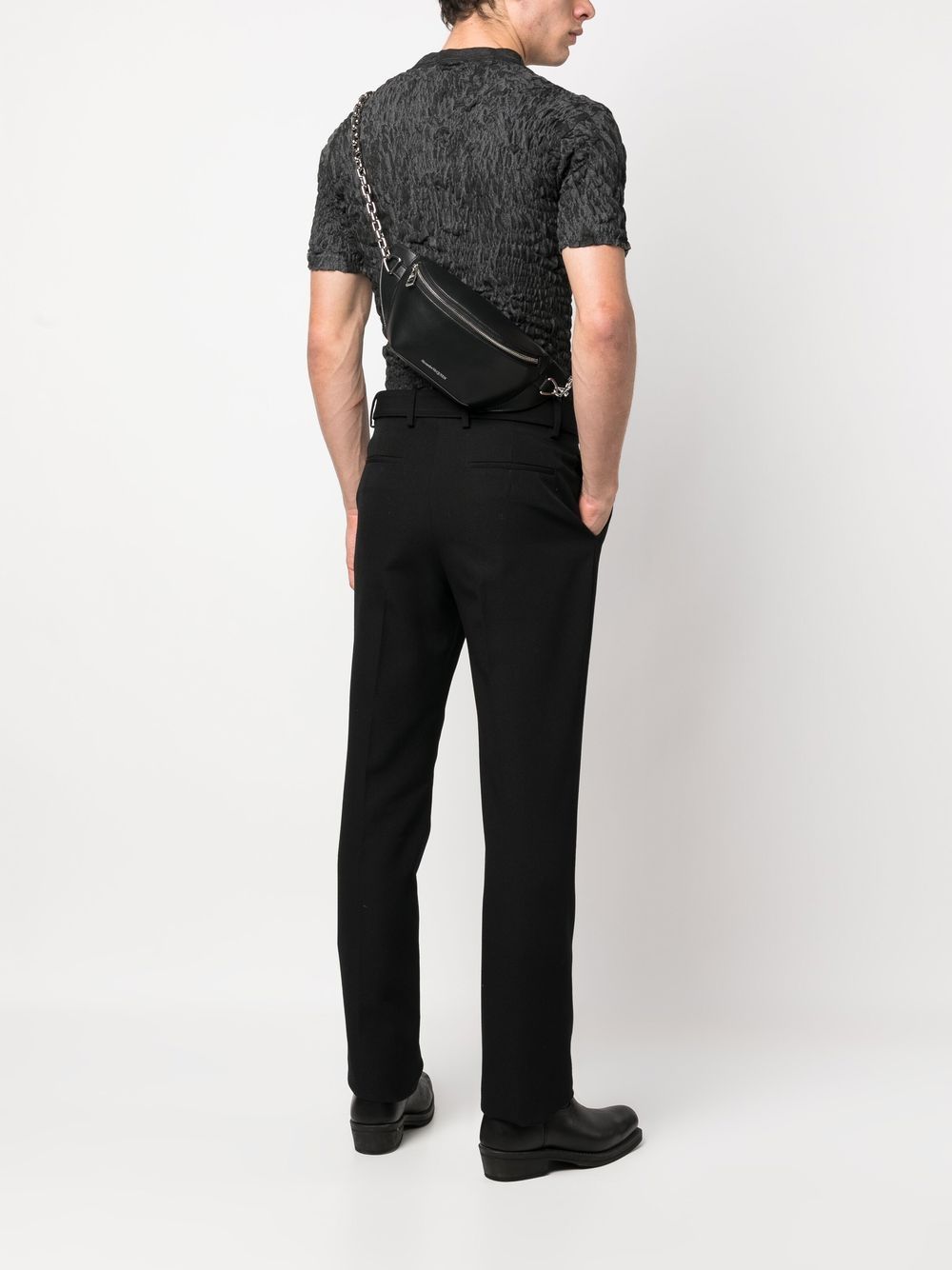 Alexander McQueen logo-embossed leather belt bag