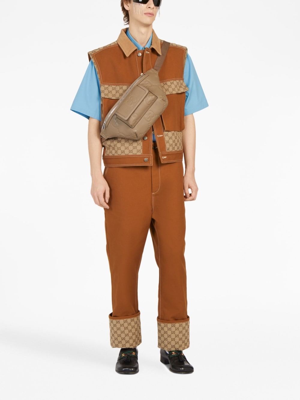 G*u*i jumbo gg monogram embossed belt bag