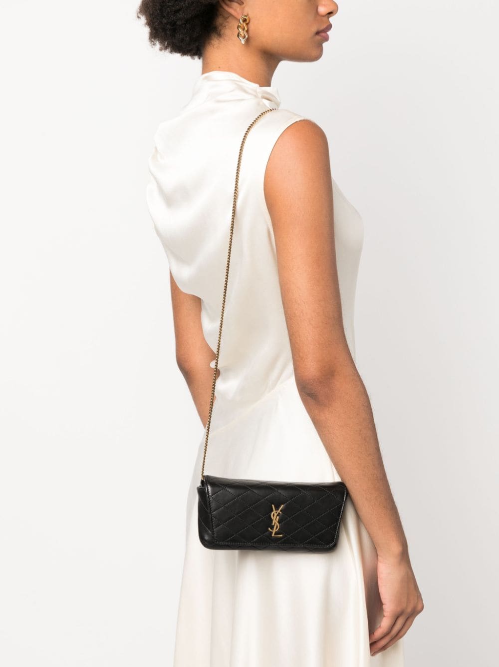 Saint Laurent mini quilted leather crossbody bag