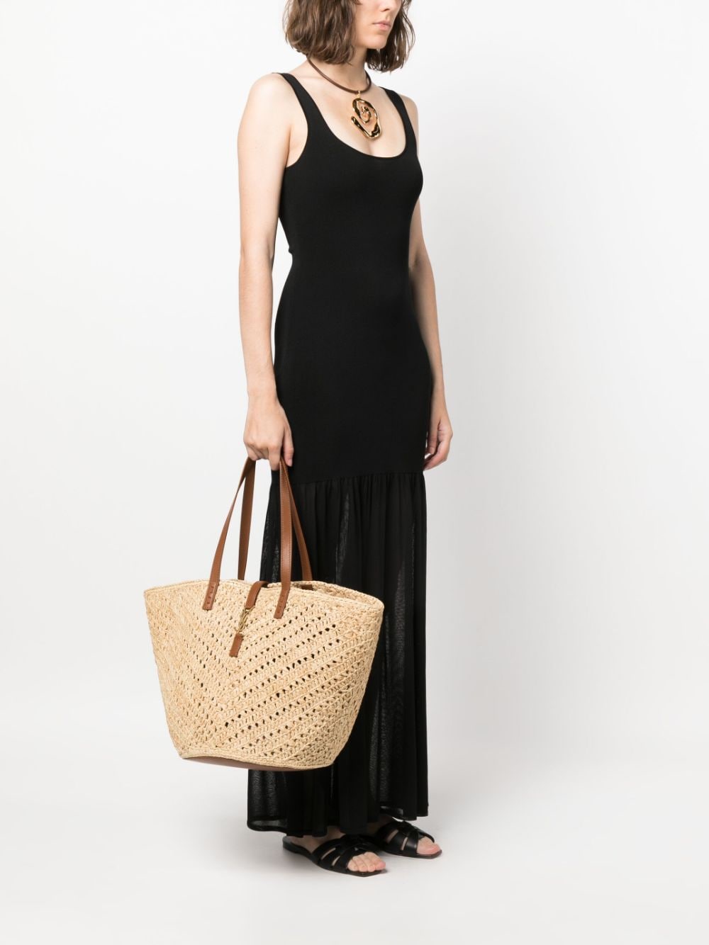 Saint Laurent medium Panier raffia tote bag