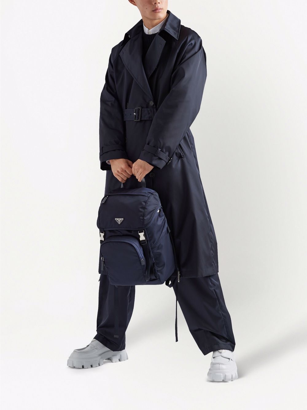 Pra*a re-nylon triangle logo backpack