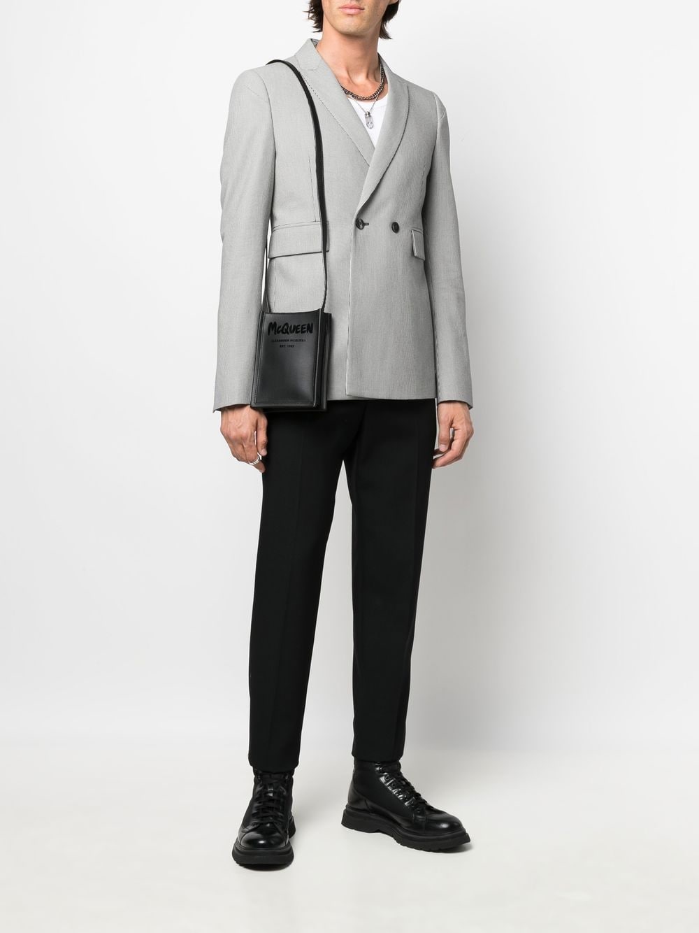 Alexander McQueen Graffiti Edge logo-print shoulder bag