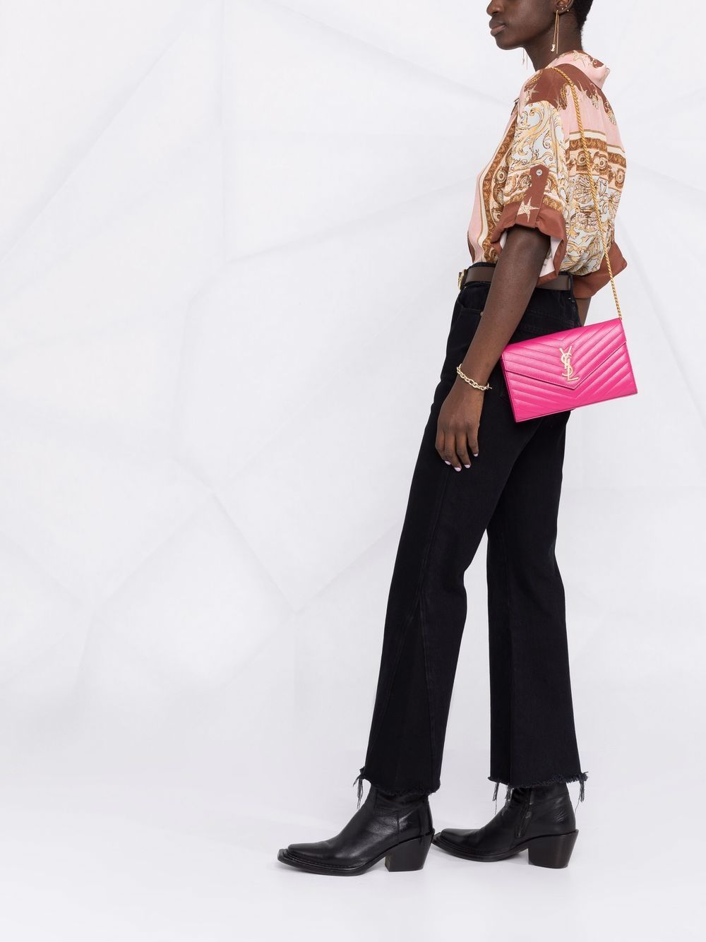 Saint Laurent monogram wallet-on-chain