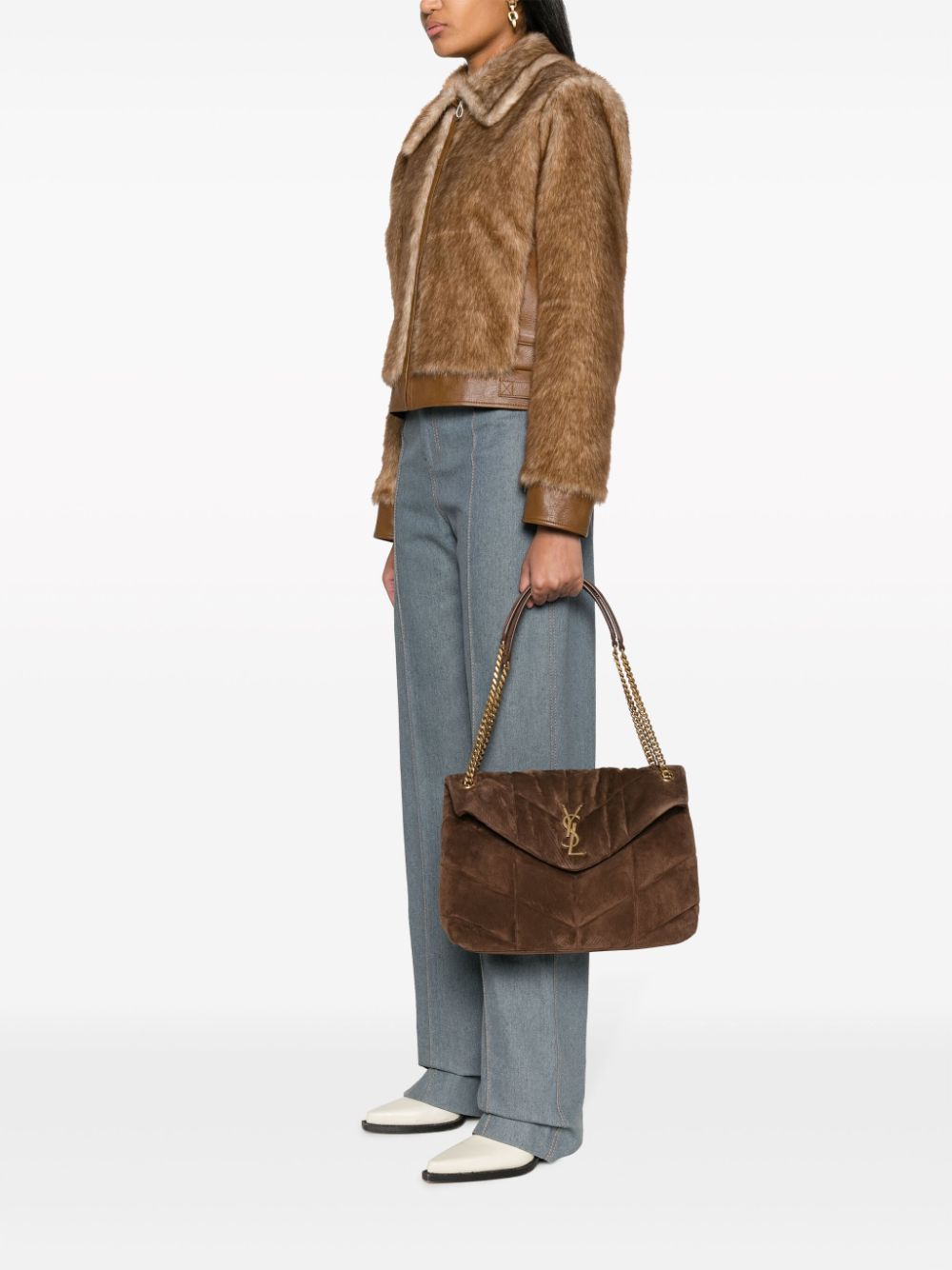 Saint Laurent Puffer logo-plaque shoulder bag