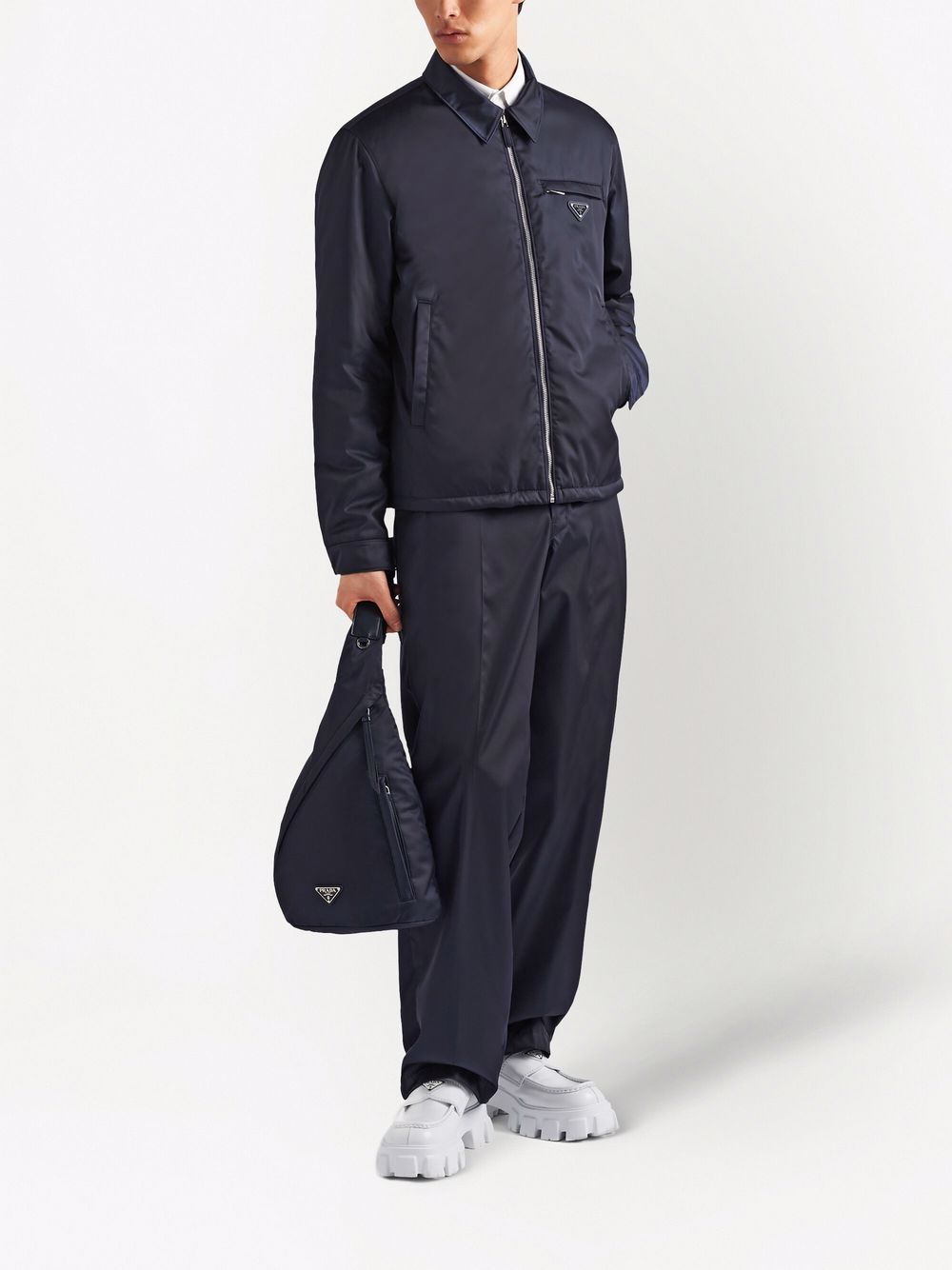 Pra*a re-nylon logo-plaque backpack