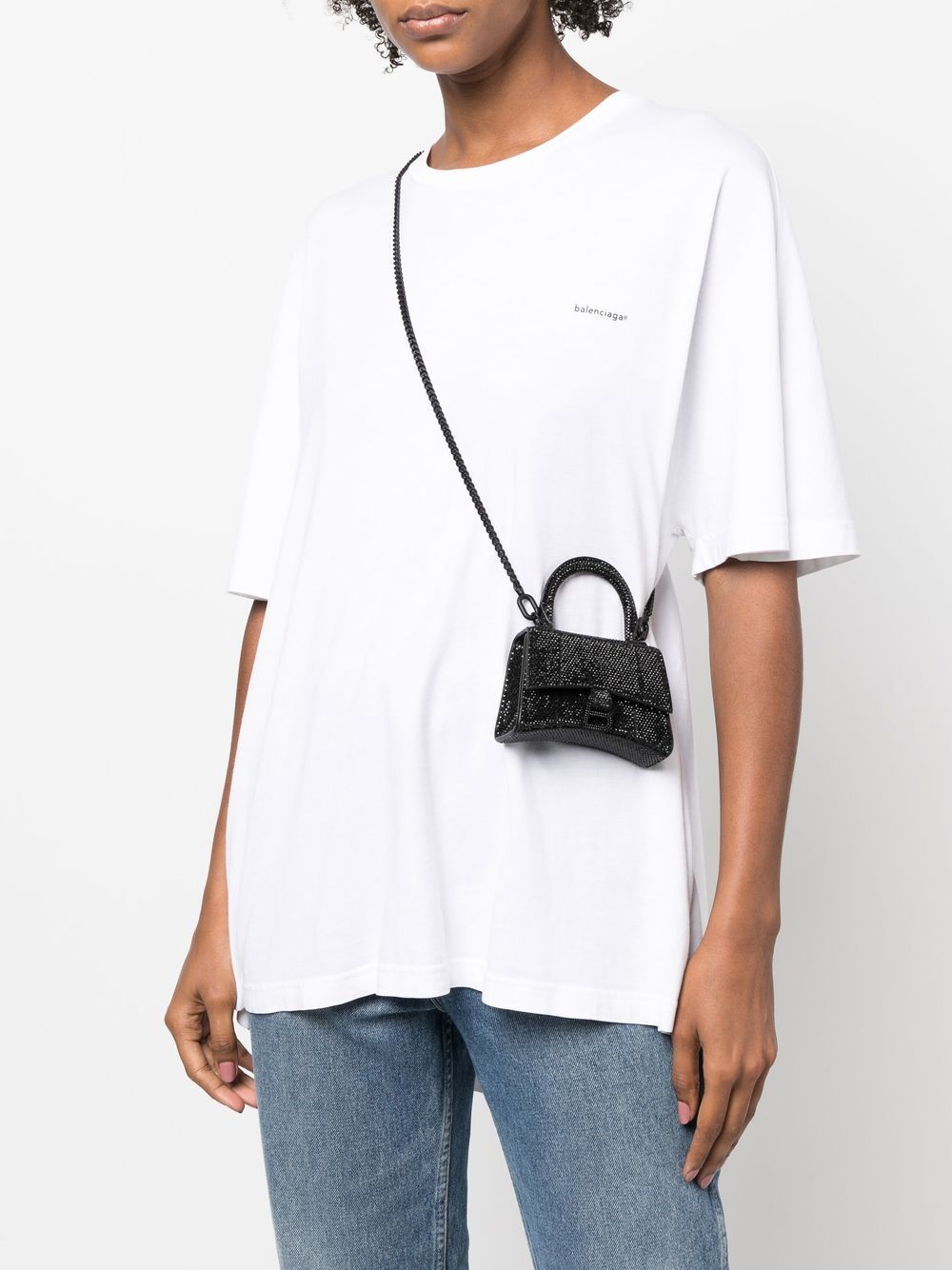 Ba*len*cia*ga hourglass crystal-embellished mini bag