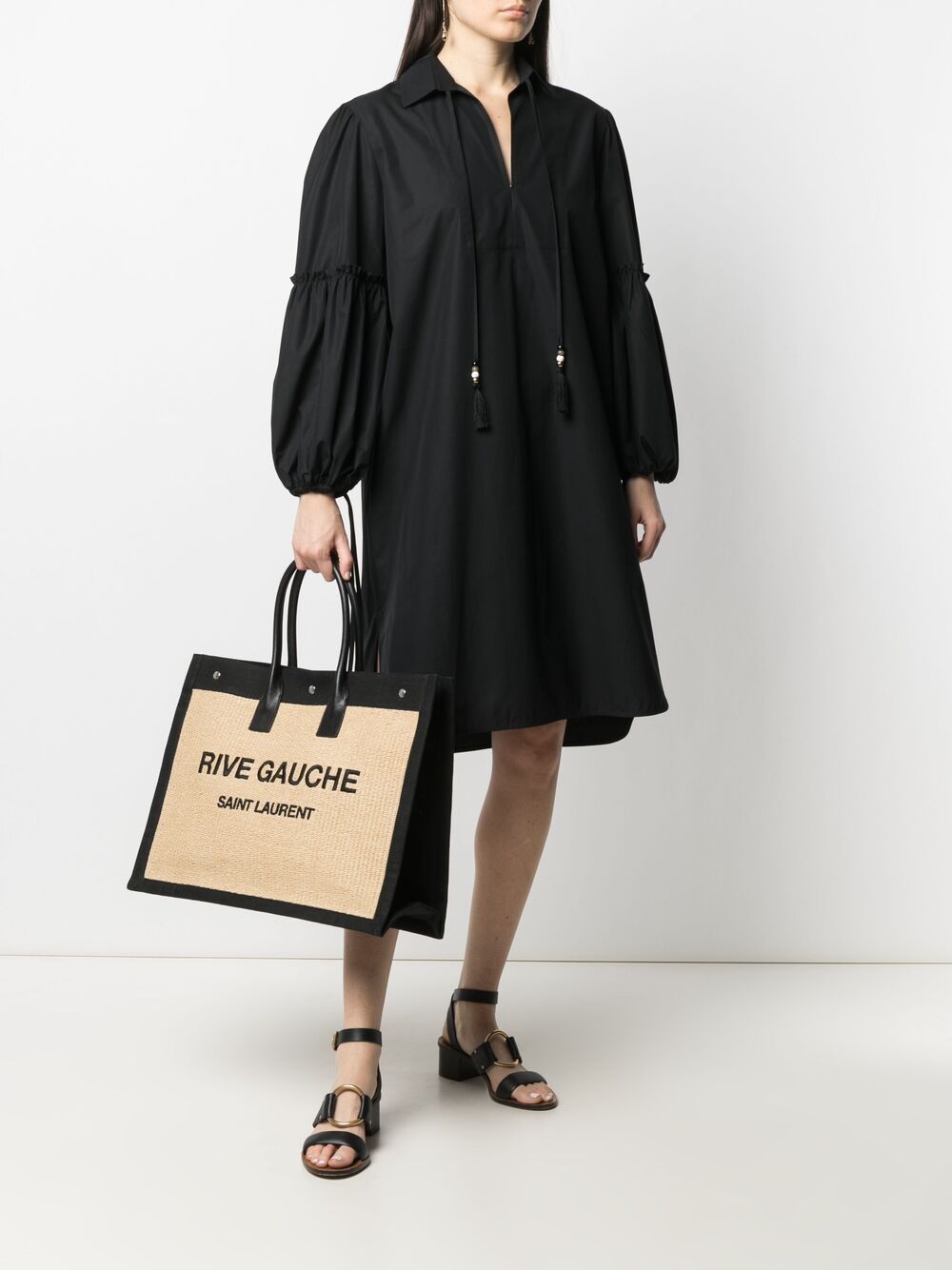 Saint Laurent Rive Gauche straw tote bag