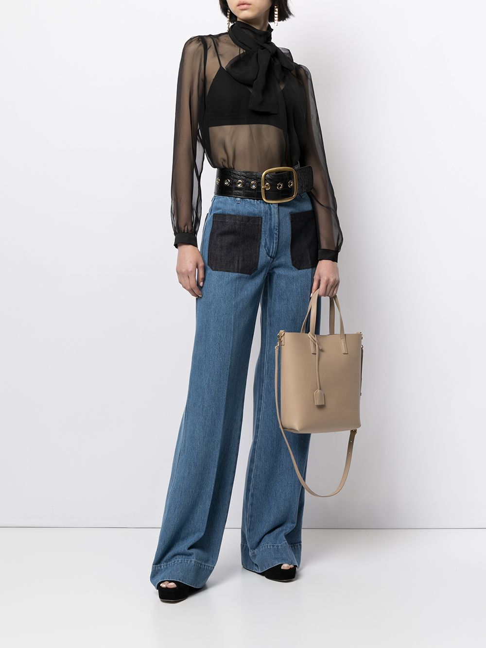 Saint Laurent logo-print tote bag